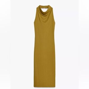 Zara Mustard Halter Maxi Dress